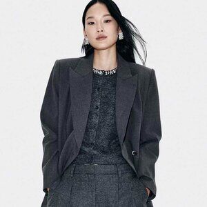 Rhinestone-Embellished Cardigan, Gray Melange. Sz Sm. NWT!